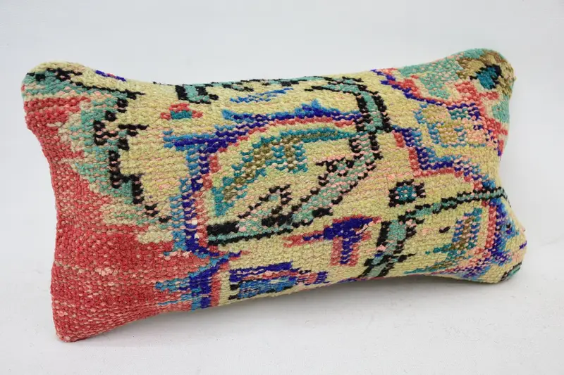 Handmade Rug Seat Pillow Case, Chair Cushion, Antique Pillows, Cushion, Handmade Kilim Cushion, Gift Pillow, 8x16 Beige Cushion Cover - 2