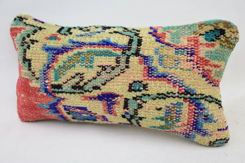 Handmade Rug Seat Pillow Case, Chair Cushion, Antique Pillows, Cushion, Handmade Kilim Cushion, Gift Pillow, 8x16 Beige Cushion Cover - 3