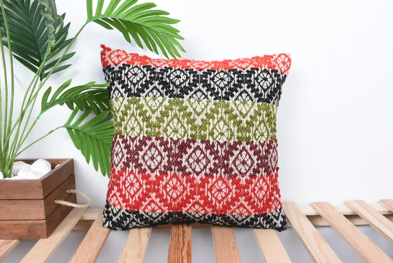 Kilim Pillow, Custom Pillow Case, Pillow for Sofa, 16x16 Green Pillow, Turkish Bench Pillow Sham, Pillow Sham, Antique Pillows, Ikat Pillow Cover - 1
