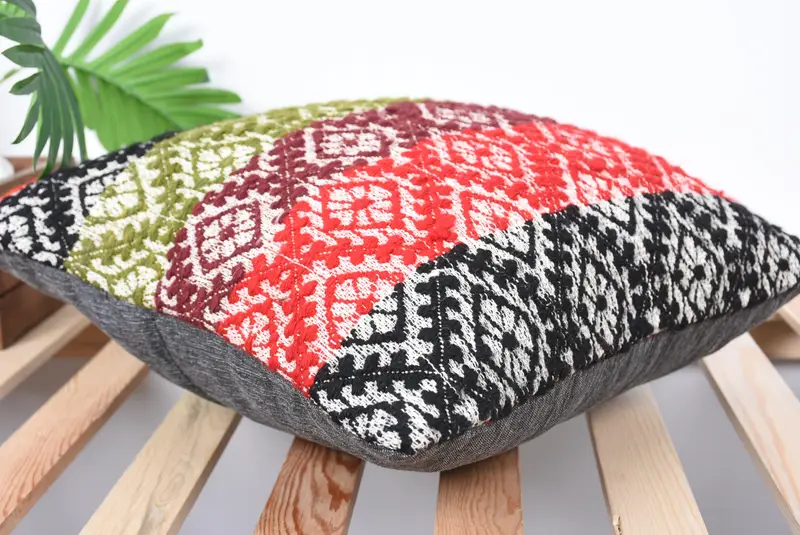 Kilim Pillow, Custom Pillow Case, Pillow for Sofa, 16x16 Green Pillow, Turkish Bench Pillow Sham, Pillow Sham, Antique Pillows, Ikat Pillow Cover - 6