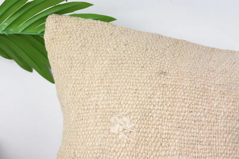 Outdoor Bolster Pillow, Cushion Cover, Retro Throw Cushion, Kilim Pillow, Antique Pillows, Pillow for Sofa, 12x24 Beige Cushion Case - 2