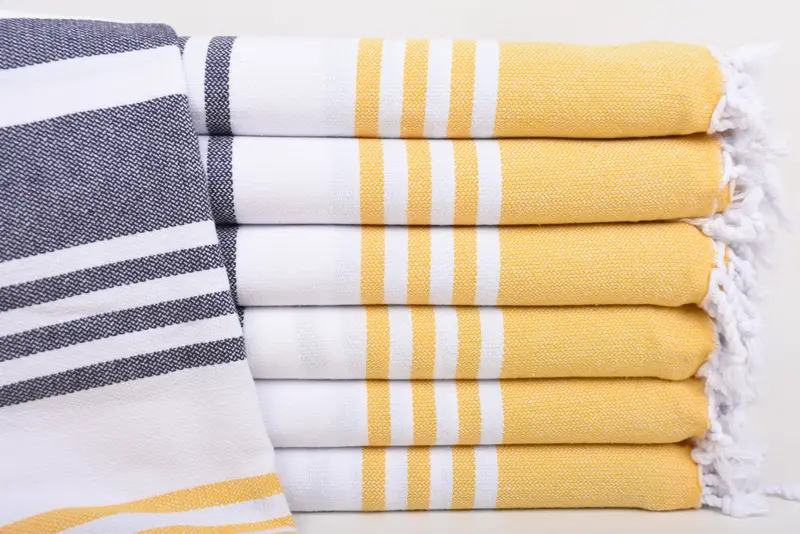 Personalized Bridesmaid Gift Striped Black Cotton Towel, 36x71 Inches