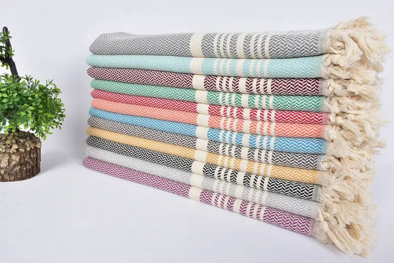 Türkisches Handtuch, 40x18 Baumwollstreifenhandtuch, Geschenk für Kollegen, Freund Geschenk, Hochzeitstag Geschenk, Hochzeitsgeschenk, Badezimmertücher - 3