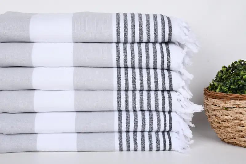 Boyfriend Christmas Gift, Large Turkish Towel, Turkish Towel Bulk, Bachelorette Party Gifts, 68x36 Cotton Striped Terry Towel, Quick-dry peshtemal - 3
