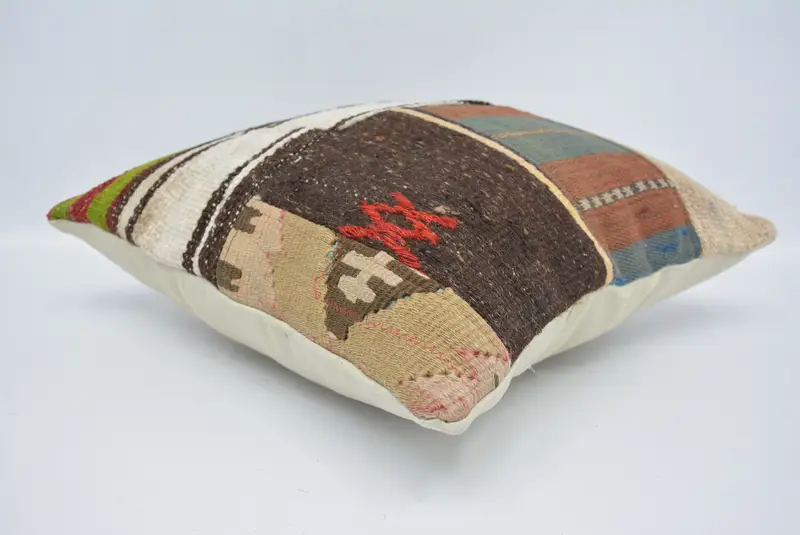 18x18 White Cushion Cover, Kilim Pillow, Home Decor Pillow, Wool Kilim Pillow Pillow Case, Pillow, Vintage Pillow, Customized Cushion - 6