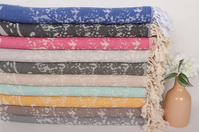 70x40 Cotton Carretta Patterned Towel, Soft and absorbent Turkish towel, Embroidered Towel, Wedding Gift, Housewarming Gift, Wedding For Favor - 2