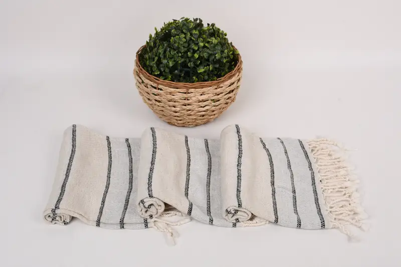 Türkischer Handtuch, Hochzeitstagsgeschenk, Geschenke für ihn, Brautpartygeschenke, Küchentuch, türkisches Geschirrtuch, 40x20 Leinen gestreiftes Handtuch - 8
