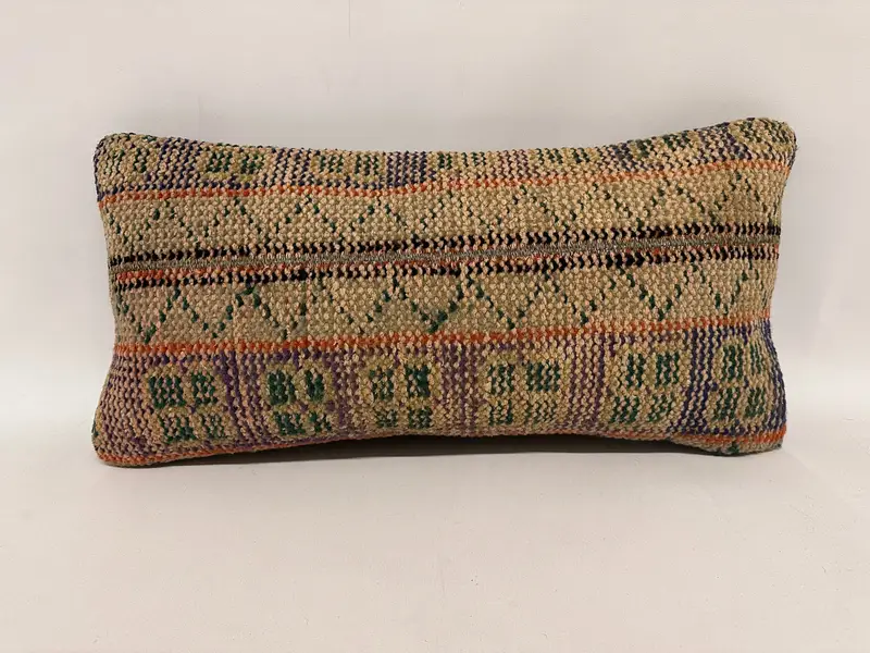 12x24 Beige Pillow Sham, Interior Designer Pillow, Aztec Pillow Sham, Cushion Case, Pillow for Sofa, Sofa Pillow, Kilim Pillow, Couch Pillow - 1