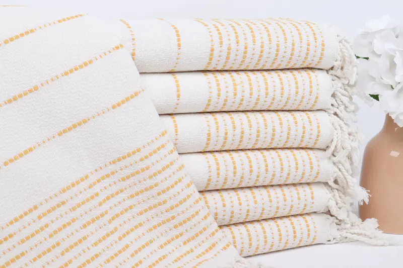Sand-free towel, Custom Bath Towel, Wedding Day Gift For Bride, Turkish Towel USA, Travel towel, Travel Towel, 70x38 Cotton Striped Design Towel - 1