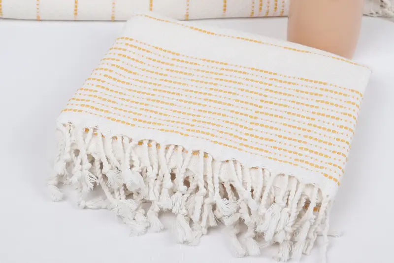 Sand-free towel, Custom Bath Towel, Wedding Day Gift For Bride, Turkish Towel USA, Travel towel, Travel Towel, 70x38 Cotton Striped Design Towel - 5