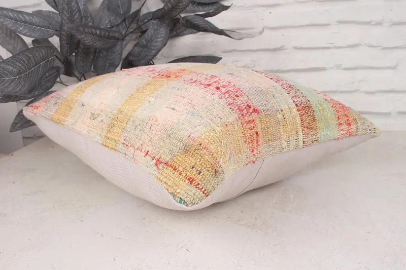 One Of A Kind Cushion Cover, Vintage Pillow, 18x18 Green Pillow, Handmade Kilim Cushion, Pillow Case, Kilim Cushion Sham - 6