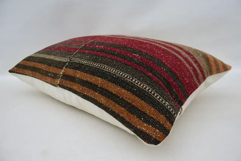 Home Decor Pillow, 16x24 Red Pillow Cover, Pillow Sham, Handwoven Pillow Cover Pillow Case, Kilim Cushion Sham, Kilim Pillow Cover - 6