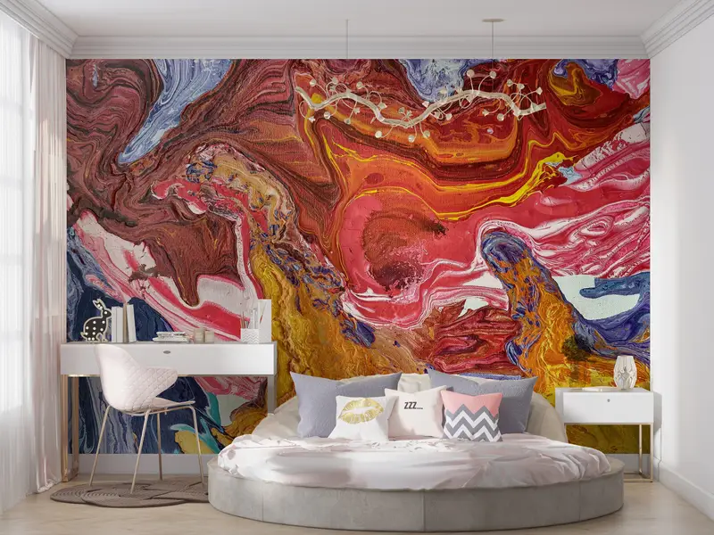 Modern Wall Painting, Contemporary Wall Mural, Vived Wall Print, Colorful Abstract Wall Print, Colorful Wall Mural, - 4