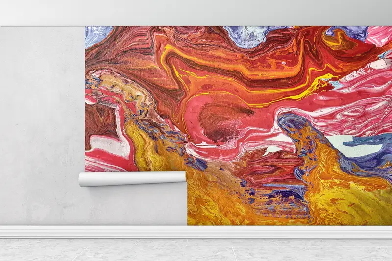 Modern Wall Painting, Contemporary Wall Mural, Vived Wall Print, Colorful Abstract Wall Print, Colorful Wall Mural, - 1
