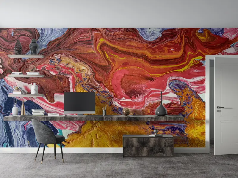 Modern Wall Painting, Contemporary Wall Mural, Vived Wall Print, Colorful Abstract Wall Print, Colorful Wall Mural, - 7
