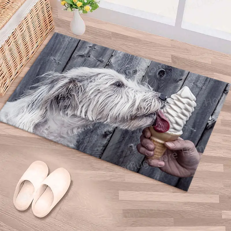 Elegant Printed Rug Featuring Adorable Cute Dog Design