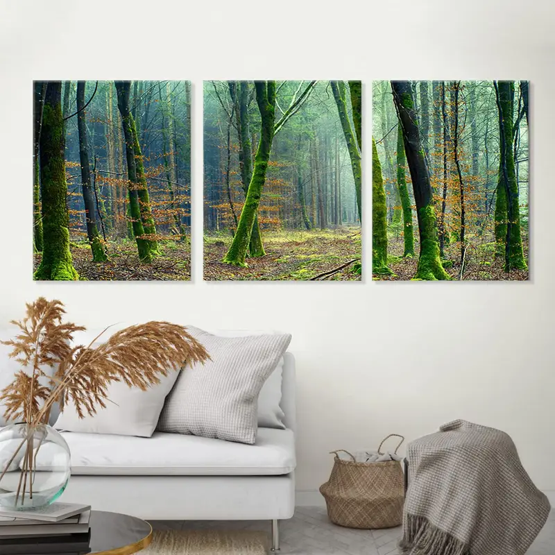Jungle Canvas Decor, Trees Wall Art Canvas, Jungle Trees Canvas Print, Landscape Wall Decor, Nature Canvas Painting, Serenity Wall Art - 3