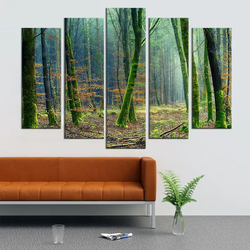 Jungle Canvas Decor, Trees Wall Art Canvas, Jungle Trees Canvas Print, Landscape Wall Decor, Nature Canvas Painting, Serenity Wall Art - 5