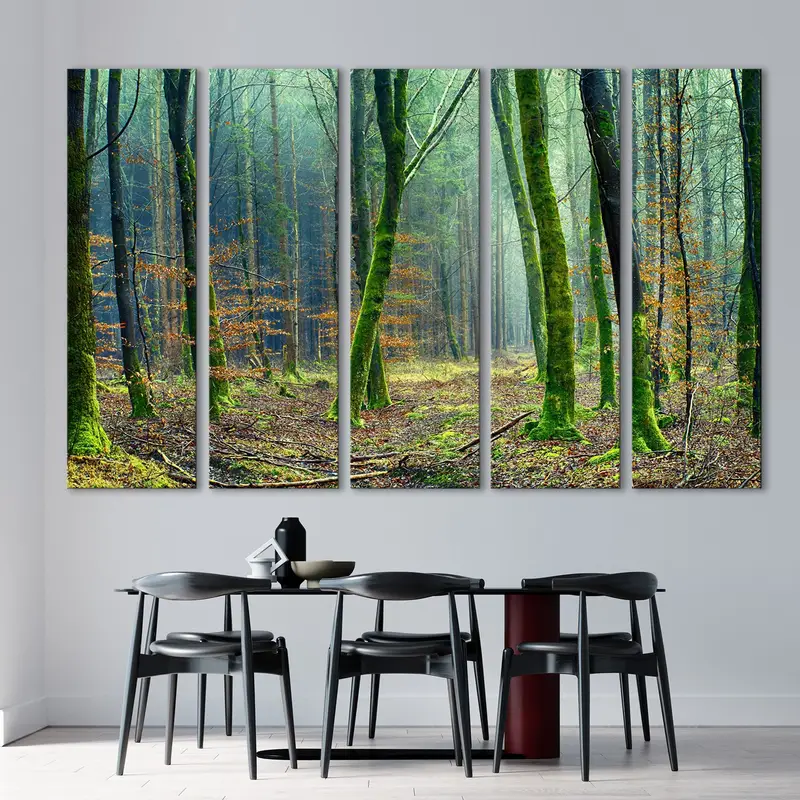 Jungle Canvas Decor, Trees Wall Art Canvas, Jungle Trees Canvas Print, Landscape Wall Decor, Nature Canvas Painting, Serenity Wall Art - 4