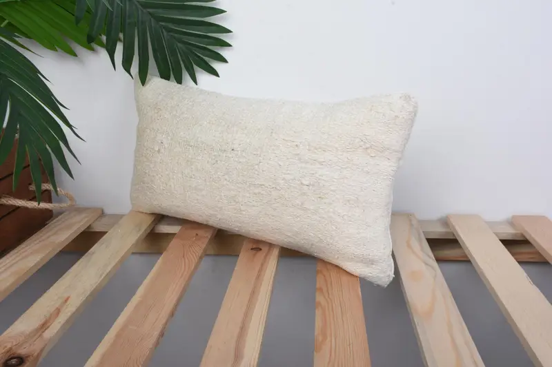 Vintage Kilim Throw Pillow, 8x16 White Pillow, Boho Pillow, Throw Kilim Pillow, Designer Throw Pillow Case, Cushion Cover - 5