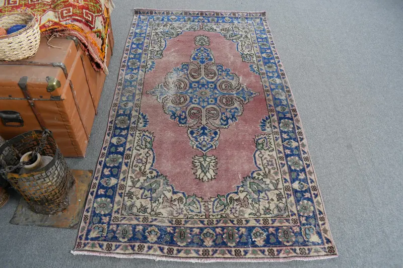 Alfombra de camuflaje morado y azul, decoración elegante de 3,5x6,3 pies