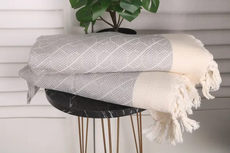 Personalized Gift, 36x18 Cotton Geometric Towel, Monogram Kitchen Towel, Small Towel, Best Wedding Gift, Bridesmaid Gift, Turkish Towel Hand Towel - 3