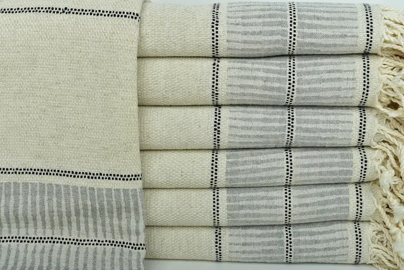Bachelorette Beach Towel, Large Turkish Towel, Towel With Name, 70x40 Linen Striped Towel, Gift For Coworker, Personalized Towel, Turkish bath towel - 1