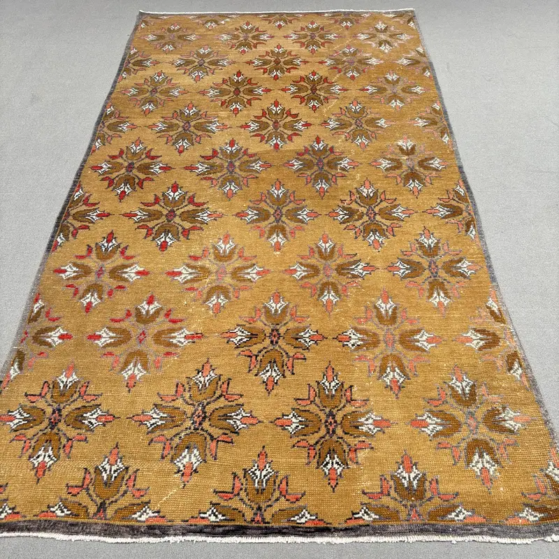 Kahverengi, Kırmızı İran Halısı 0,4x9 ft, Zarif Ev Dekorasyonu