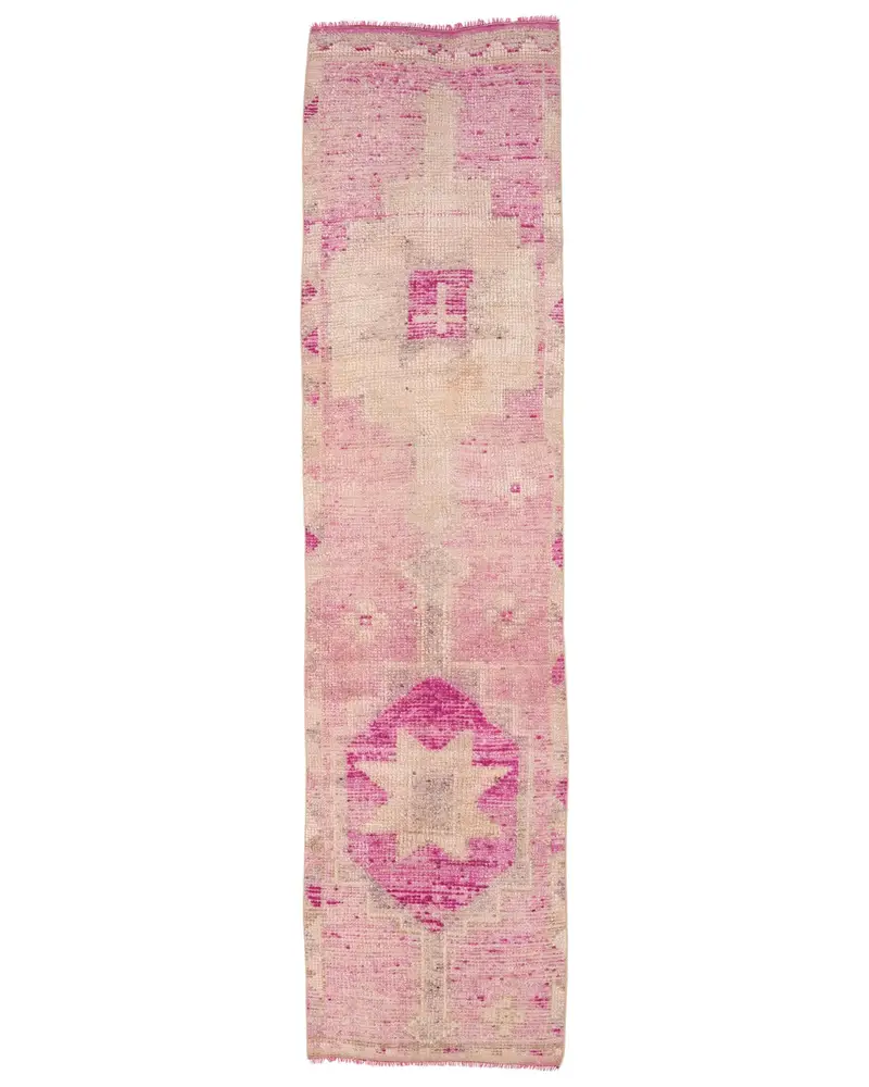 Zarif Pembe Halı, 2,7x10,7 ft Sağlam Konfor