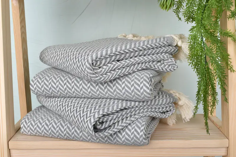 Oversized lightweight Turkish bath towel USA, Bridal Party Gifts, Gifts For Him, 70x40 Cotton Chevron Towel, Personalized Towel, Bath towel - 7
