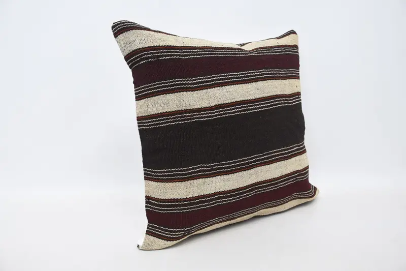 Vintage Kilim Pillow, Pillow Case, 20x20 Brown Cushion Cover, Cotton Cushion Cover, Vintage Kilim Throw Pillow, Kilim Pillow Cover - 3