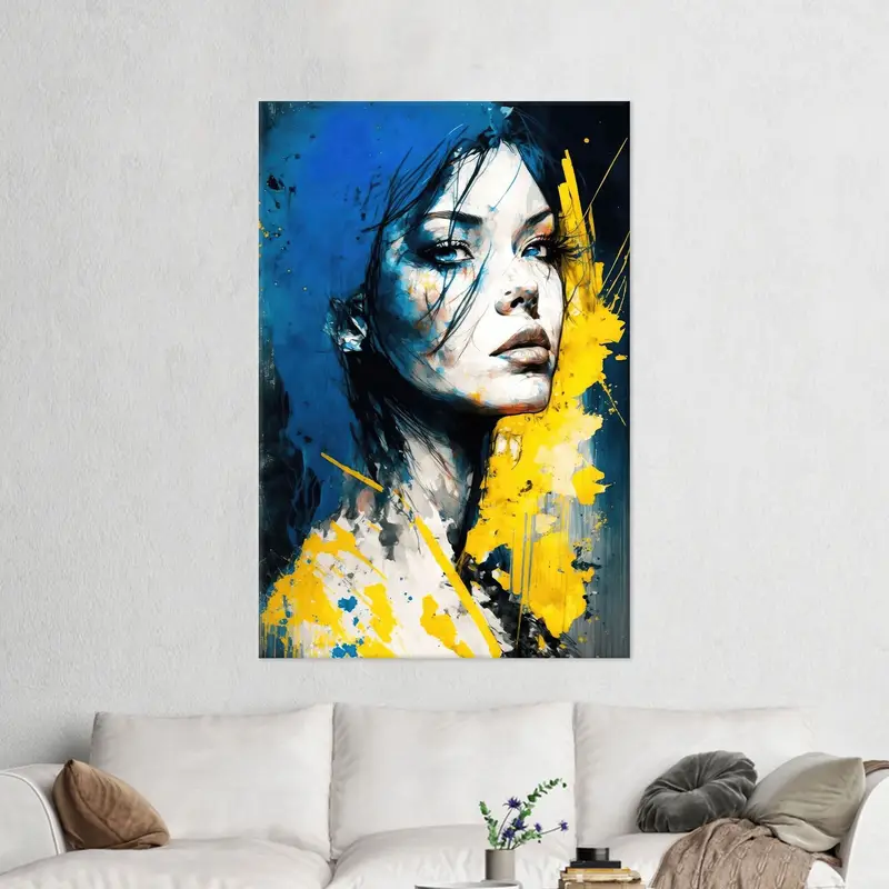 Impresión de pintura de mujer, arte de pared de lona, ​​decoración de la habitación de las niñas, arte moderno de pared, decoración de pared abstracta, decoración de pared de mujer, arte de pared personalizado, - 3