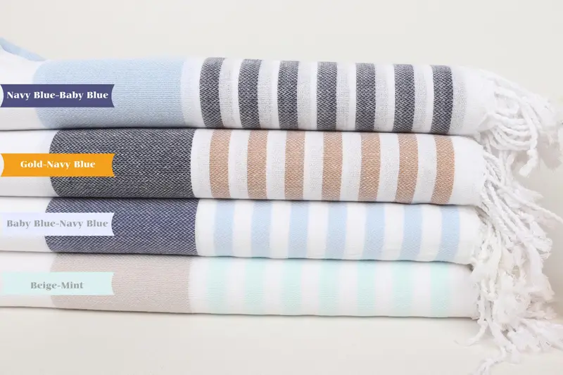 Thin towel, Home Decor Towel, Turkish bath towel, Girls Weekend Getaways Gifts, 70x40 Cotton Striped Towel, Bachelor Party Favors, Beach Towel Bulk - 1