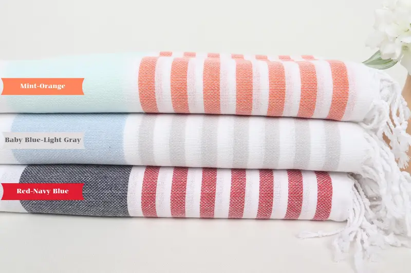 Thin towel, Home Decor Towel, Turkish bath towel, Girls Weekend Getaways Gifts, 70x40 Cotton Striped Towel, Bachelor Party Favors, Beach Towel Bulk - 2