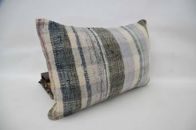 Vintage Kilim Throw Pillow, Bright Cushion Cover, 16x24 Purple Cushion Cover, Kilim Pillow Cover, Pillow Cover, Ethnical Kilim Rug Pillow - 3
