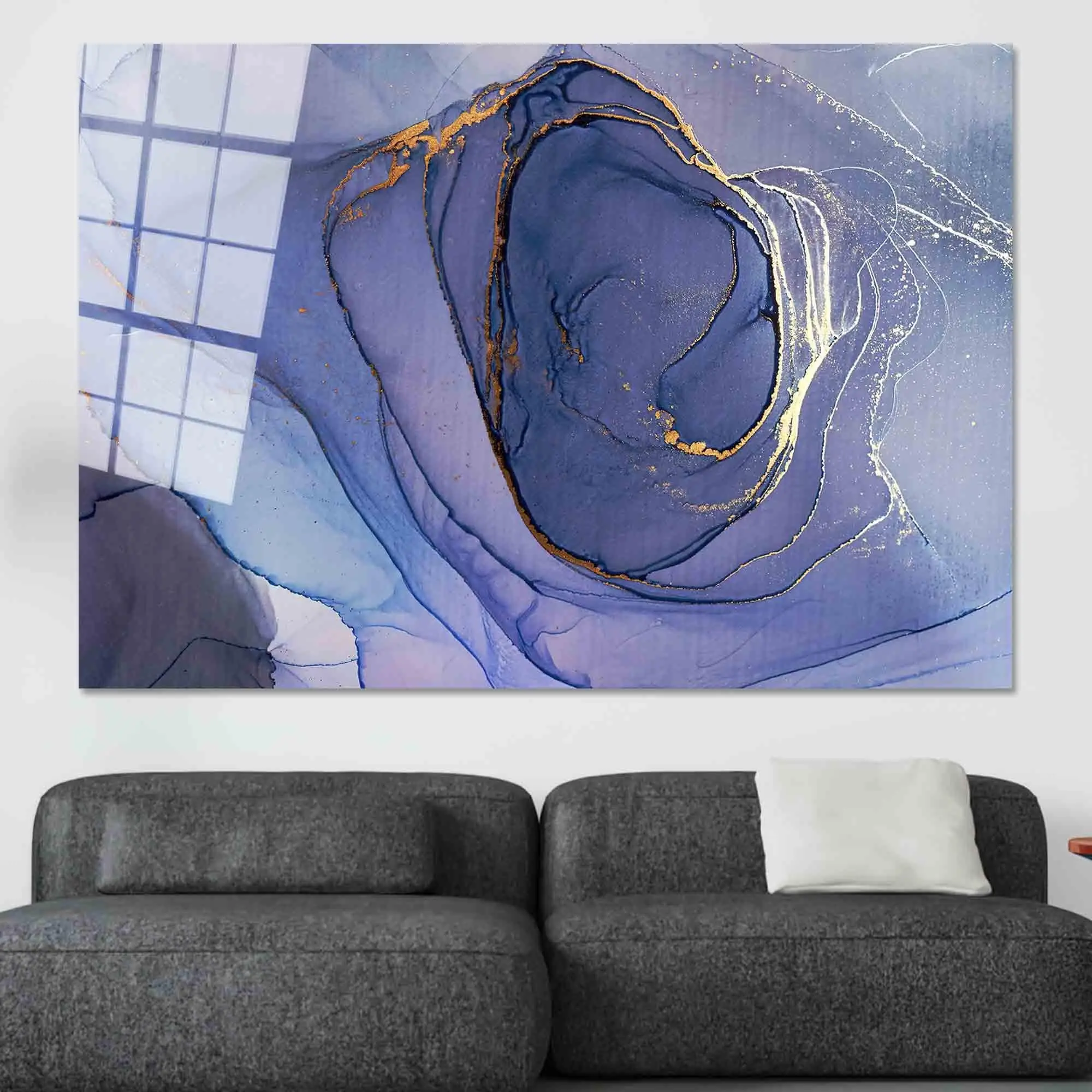 Elegant Gold Marble Abstract Canvas Print - Modern Decor - 1