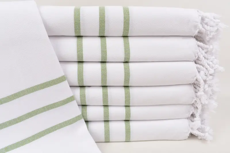 Valentines Day Gift Organic Cotton Beach Towel Khaki Green, 70x40 Inches