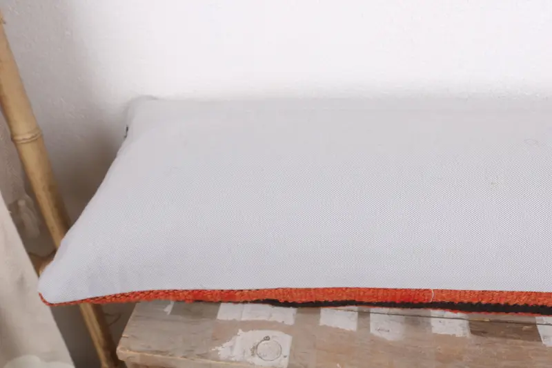 Boho Pillow Sham Cover, Vintage Kilim Pillow, Pillow Sham, Cotton Pillow Case, Anatolian Pillow Sham, 12x43 Black Pillow Cover, Throw Kilim Pillow - 7