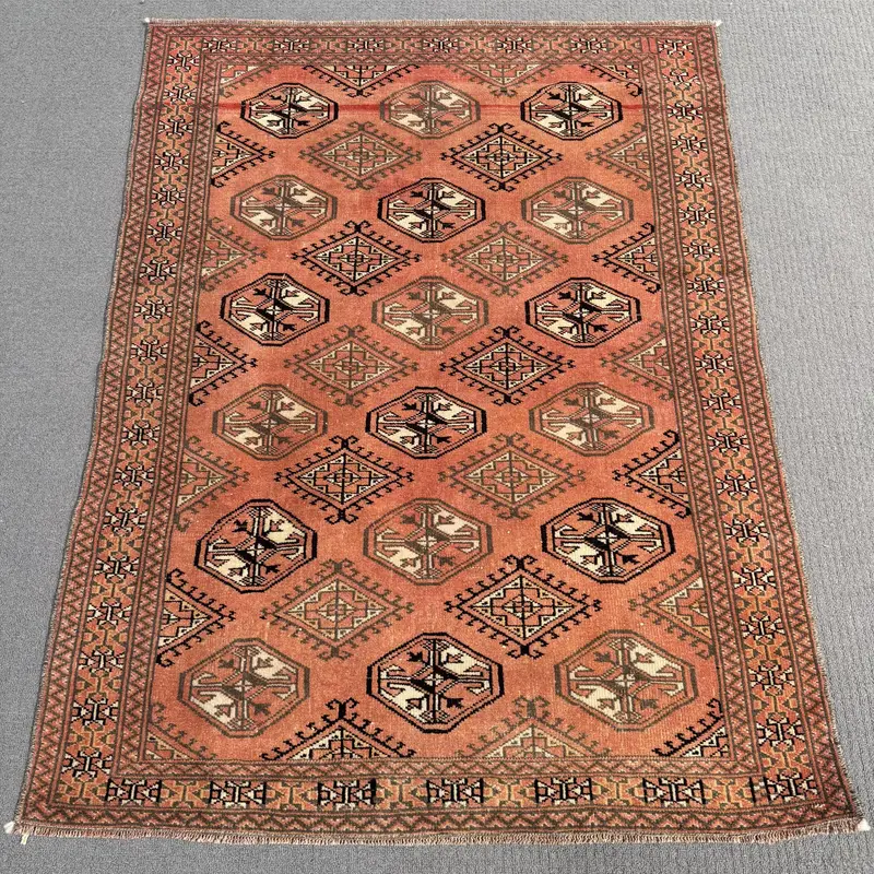 Orange Southwestern Rug, 0,3x4,2 ft Vibrant Decor
