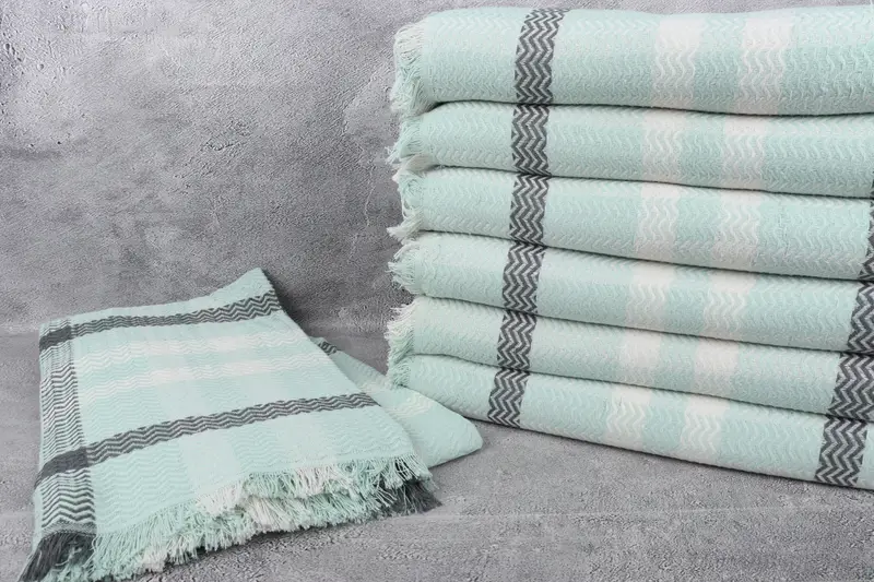 90x80 Cotton Striped Towel, First Wedding Anniversary Gift, Custom Blanket, Valentines Day Gift For Him, Custom Wedding Gifts, Housewarming Gift - 2