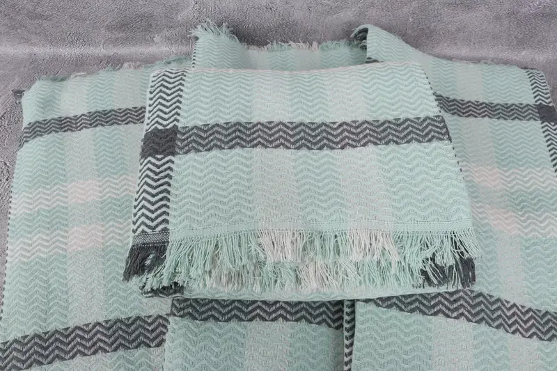 90x80 Cotton Striped Towel, First Wedding Anniversary Gift, Custom Blanket, Valentines Day Gift For Him, Custom Wedding Gifts, Housewarming Gift - 4