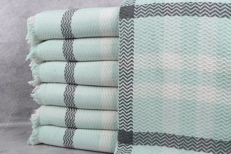 90x80 Cotton Striped Towel, First Wedding Anniversary Gift, Custom Blanket, Valentines Day Gift For Him, Custom Wedding Gifts, Housewarming Gift - 1