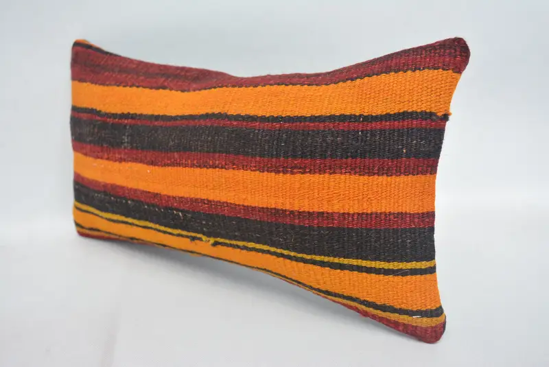 Pillow Case, Boho Pillow, Ethnic Throw Cushion Cover, Antique Pillows, Tribal Pillow Sham, 8x16 Orange Cushion, Pillow for Sofa - 4