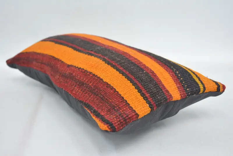 Pillow Case, Boho Pillow, Ethnic Throw Cushion Cover, Antique Pillows, Tribal Pillow Sham, 8x16 Orange Cushion, Pillow for Sofa - 6