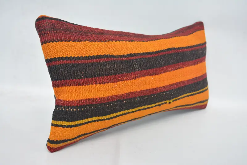 Pillow Case, Boho Pillow, Ethnic Throw Cushion Cover, Antique Pillows, Tribal Pillow Sham, 8x16 Orange Cushion, Pillow for Sofa - 3