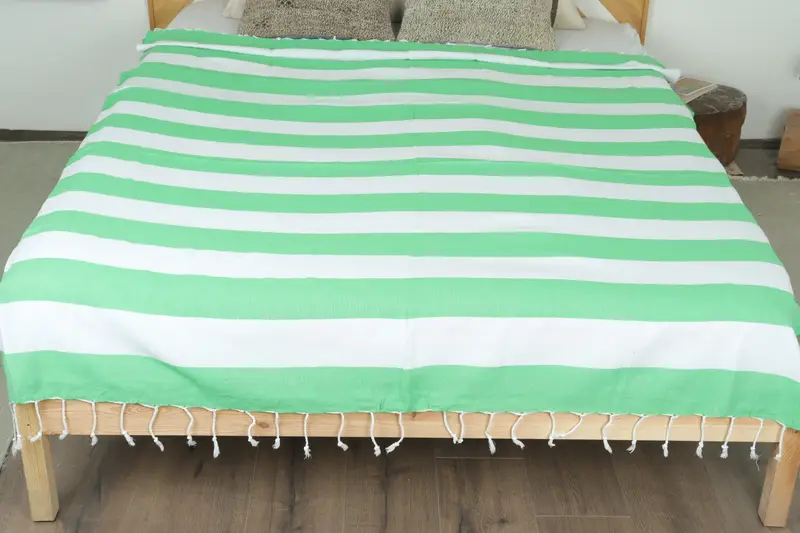 64x64 Cotton Striped Towel, Shower Curtain, Wedding Gift For Bride, Beach Theme Wedding Gift, Woven Blanket, Personalized Gifts, Bachelorette Gifts - 8