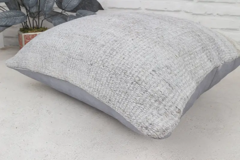 20x20 Gray Cushion Case, Pillow Cover, Antique Pillows, Gift Pillow, Boho Pillow Sham Cover, Turkish Corner Pillow Cover - 7