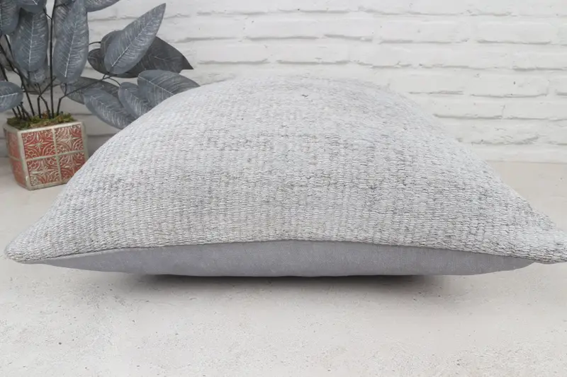 20x20 Gray Cushion Case, Pillow Cover, Antique Pillows, Gift Pillow, Boho Pillow Sham Cover, Turkish Corner Pillow Cover - 6