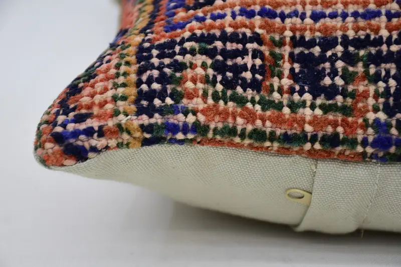 Kilim Pillow Cover, Bolster Throw Pillow Case, Gift Pillow, Pillow Cover, Turkish Kilim Pillow, Neutral Pillow Cover, 12x12 Orange Pillow Cover - 5