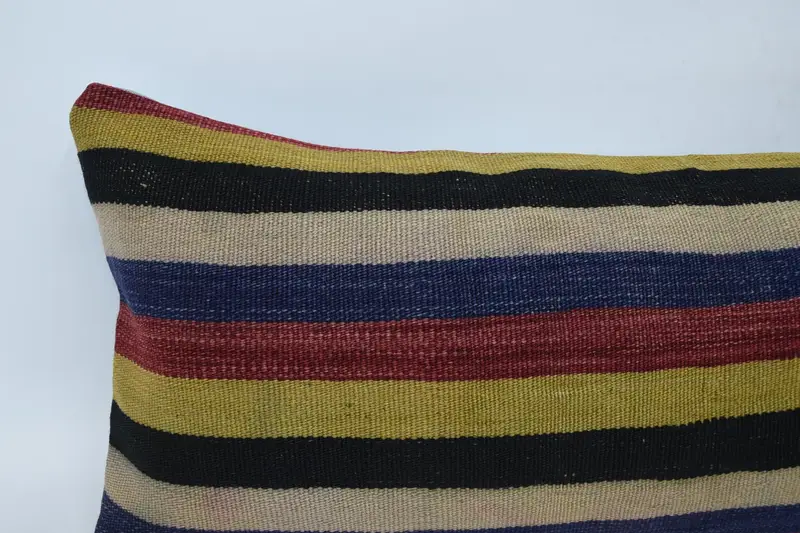 Handmade Kilim Cushion, 16x48 Beige Cushion Case, Cushion, Floor Pillow Sham, Decorative Throw Pillow Sham, Pillow for Couch, Boho Pillow Sham Cover - 2